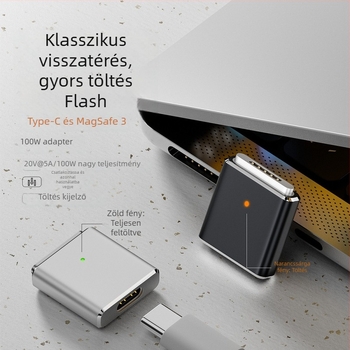 Type-C női csatlakozó MagSafe 3 adapter – 100W PD, MagSafe 3 kompatibilis, OEM
