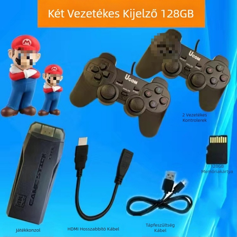 2025 Otthoni TV-játékkonzol, 4K HD, Bluetooth vezeték nélküli, két játékos, retro arcade