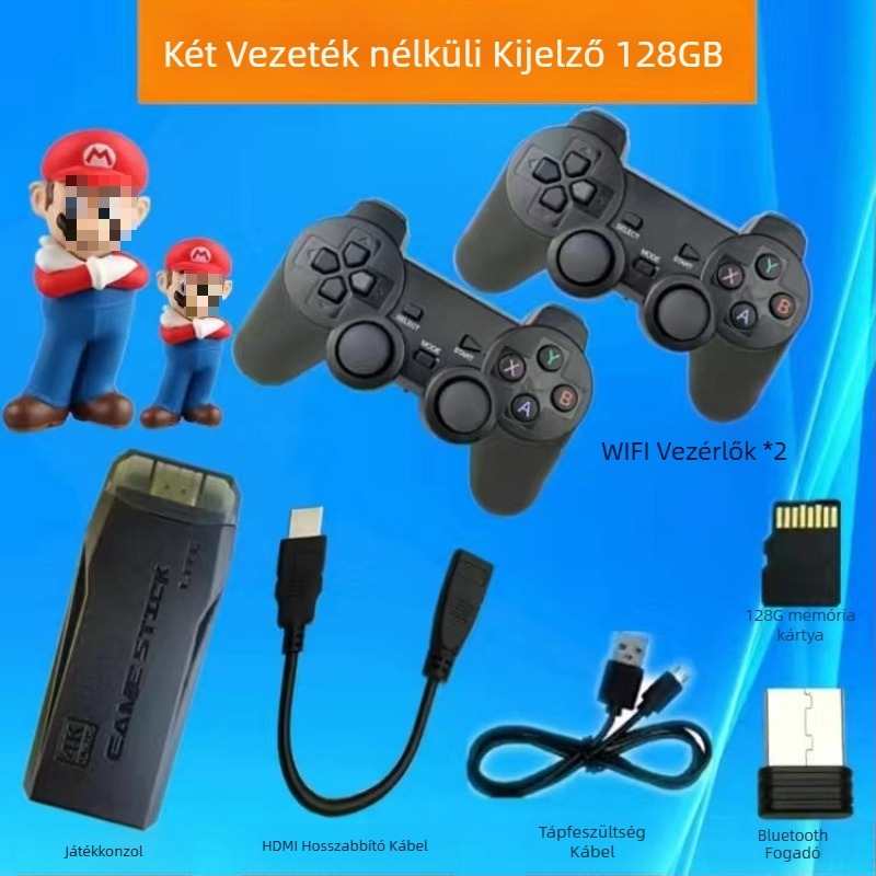2025 Otthoni TV-játékkonzol, 4K HD, Bluetooth vezeték nélküli, két játékos, retro arcade