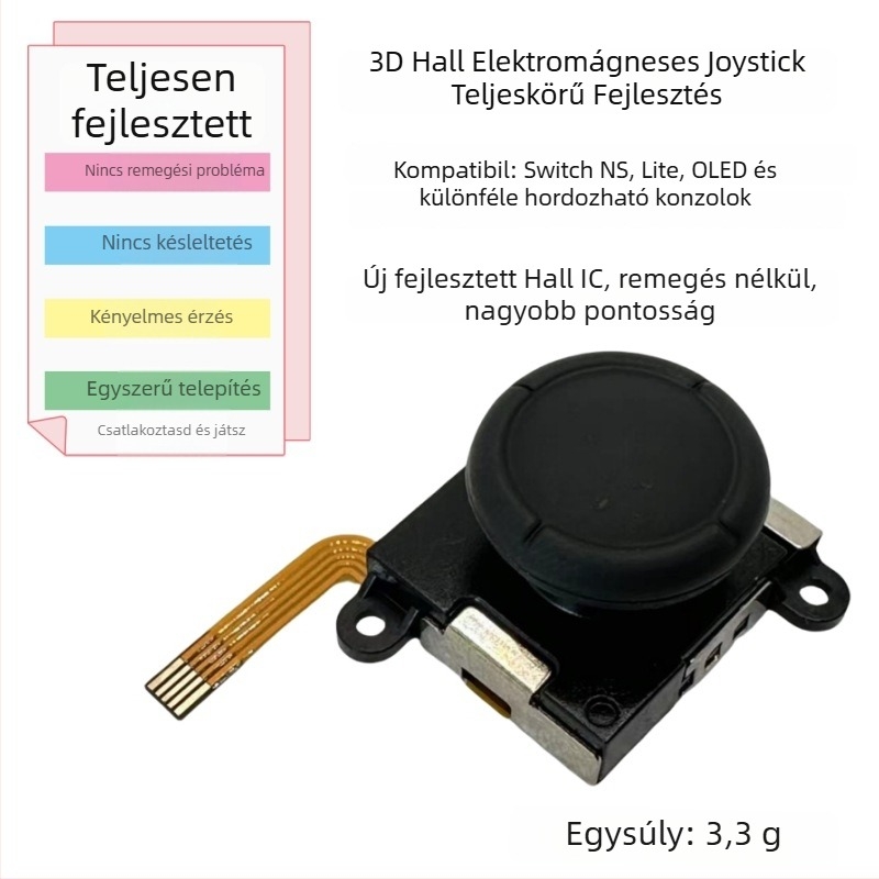 Nintendo Switch Hall IC joystick – Magnetorezisztív frissítés, Anti-drift, Zajmentes, Switch Lite/OLED-hez