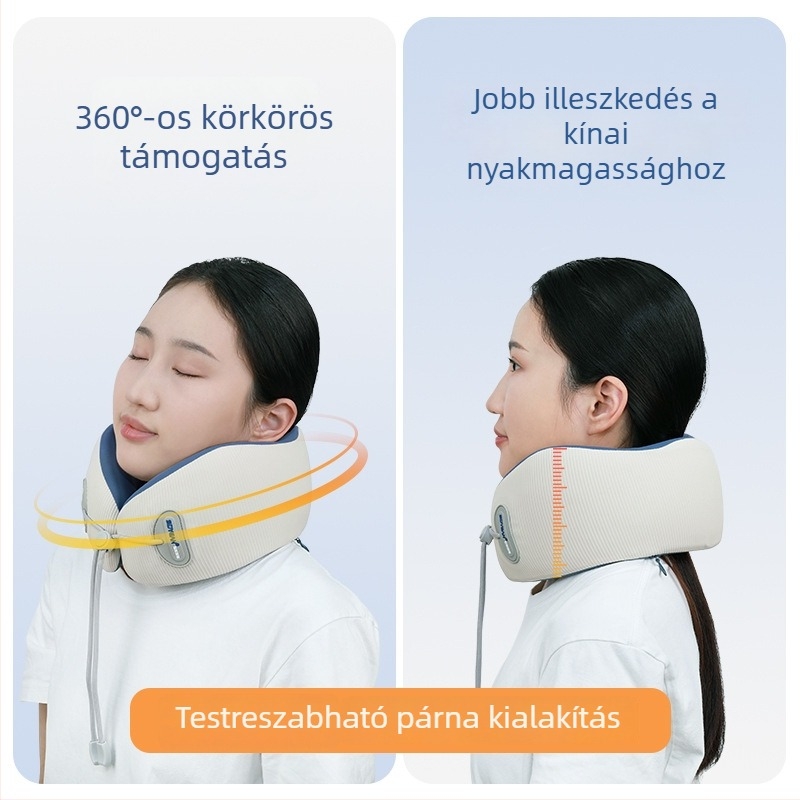U-alakú nyakpárna memóriahabból – utazásokhoz és irodába, hordozható