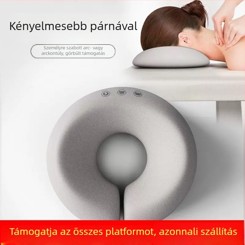 U alakú szépségszalon párna memóriahabos töltettel, Crystal Velvet huzat, könnyű, 0,5 kg alatt, alkalmas gyerekeknek és felnőtteknek