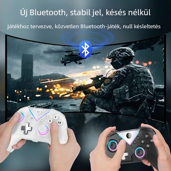 Cm617 Bluetooth játékkontroller Nintendo Switch Pro-hoz – Type-C, Vibráció, kompatibil PC-vel, tablettel, Apple és Android eszközökkel, Switch