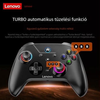 Lenovo S02 vezeték nélküli játékvezérlő három üzemmóddal, Hall triggerrel, Type-C, vibráció