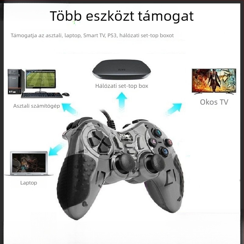 Kábeles USB-s PC játékjoystick Turbo Burst a Steam-emulátorhoz