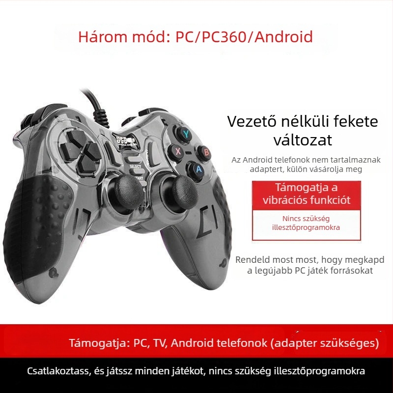 Kábeles USB-s PC játékjoystick Turbo Burst a Steam-emulátorhoz