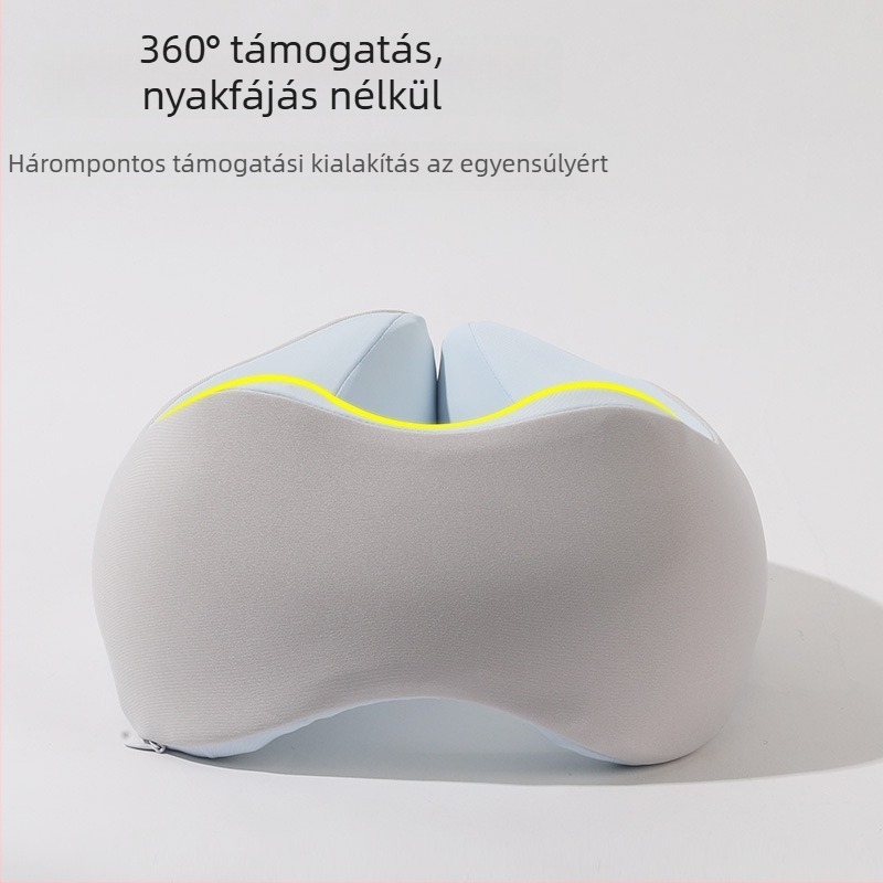 Memóriahab U-alakú utazó párna Milk Silk huzattal, modern minimal dizájn, súly 0.5–1.0 kg