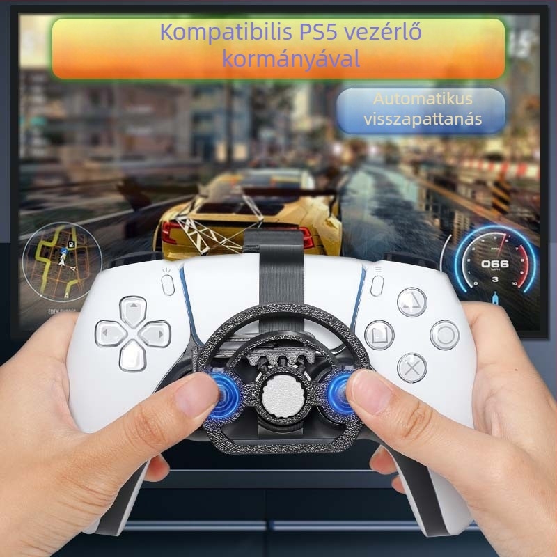PS5 Slim Mini Versenykormány – Vezeték nélküli Type-C interfész, PC-kompatibilis, Kezdő szint