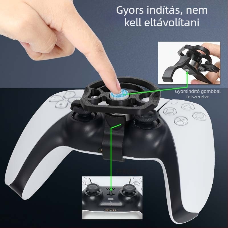 PS5 Slim Mini Versenykormány – Vezeték nélküli Type-C interfész, PC-kompatibilis, Kezdő szint