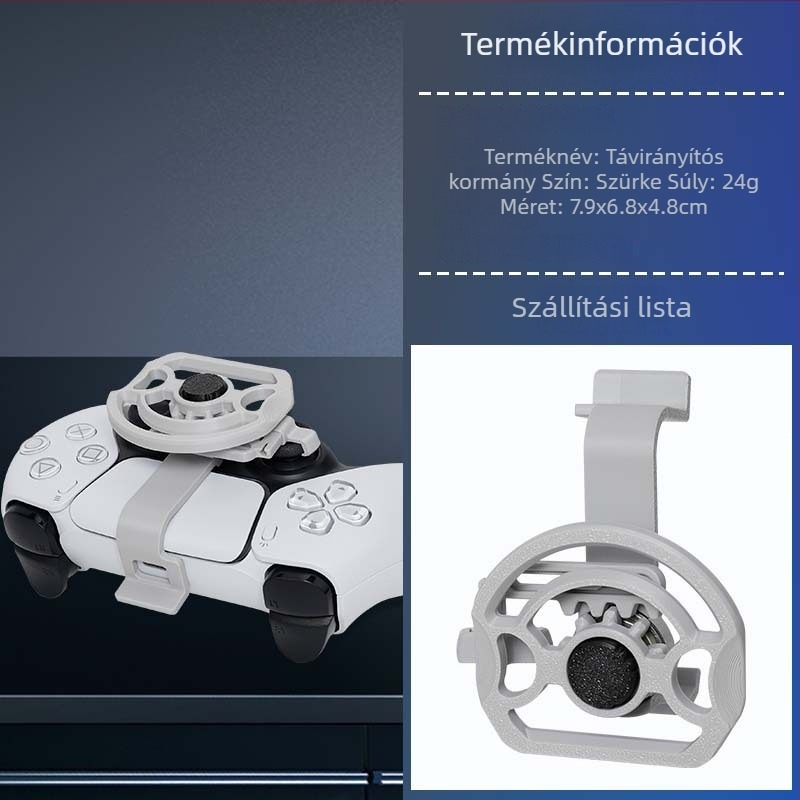 PS5 Slim Mini Versenykormány – Vezeték nélküli Type-C interfész, PC-kompatibilis, Kezdő szint