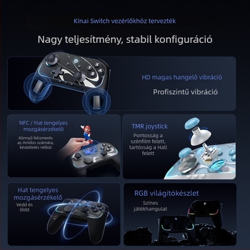 Játékvezérlő S10 egyetlen kattintásos ébresztési funkcióval (Modell: S10; Kapcsolat: Bluetooth/vezetékes; Kompatibilitás: PC/Switch/Android/Apple; Anyag: ABS; Funkció: Ébresztés egy kattintással)