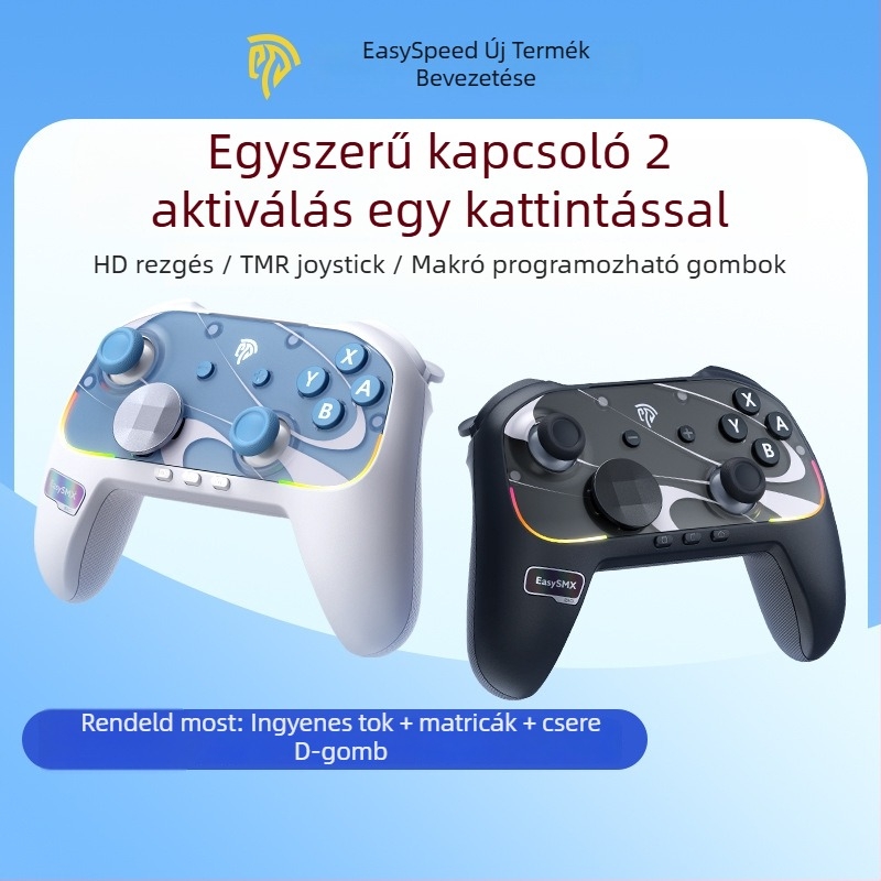 Játékvezérlő S10 egyetlen kattintásos ébresztési funkcióval (Modell: S10; Kapcsolat: Bluetooth/vezetékes; Kompatibilitás: PC/Switch/Android/Apple; Anyag: ABS; Funkció: Ébresztés egy kattintással)