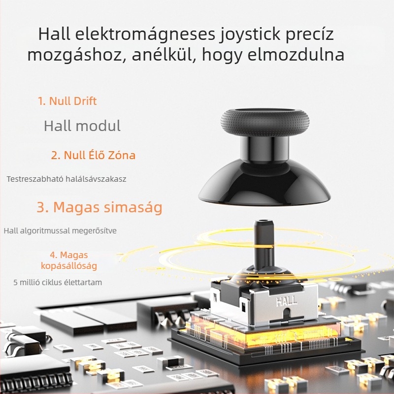 Switch2 játékkontroller HD vibrációval, vezeték nélküli Bluetooth, NFC makróprogramozás, Hall joystick, Type-C interfész, Switch/PC/Android/iOS-hoz