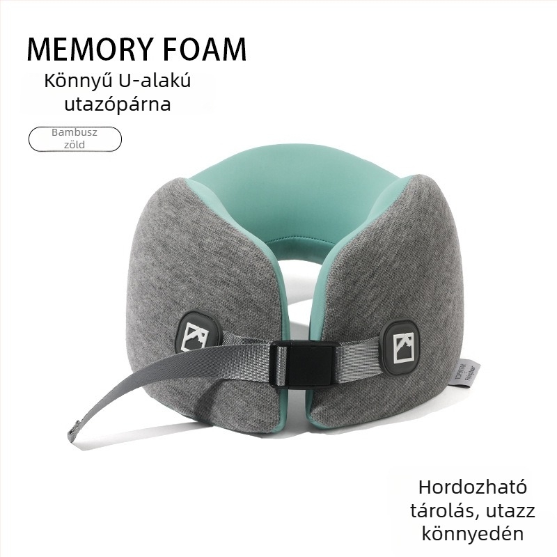 Memóriapárna, U-alakú, utazáshoz, hordozható repülőgép párna, irodai pihenéshez, nyaki támasz, tároló rekesz