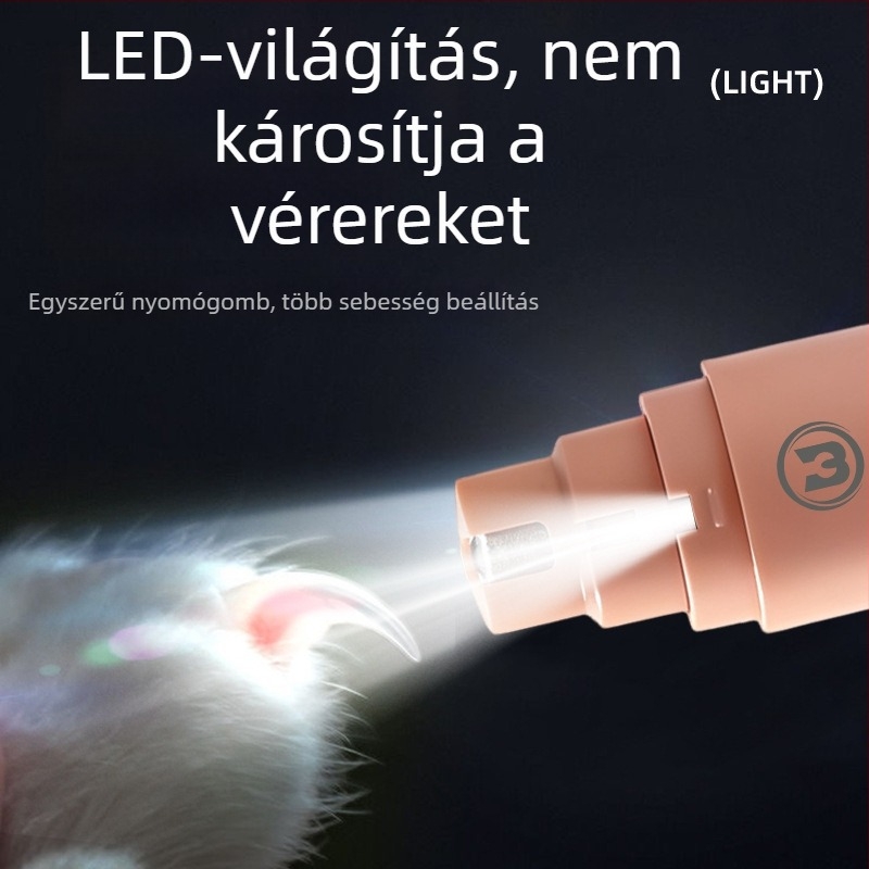 BEILANGDI elektromos háziállat körömreszelő – ABS, macska és kutya számára