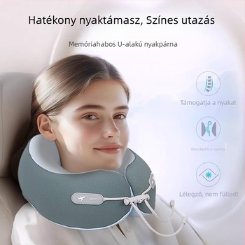 Memóriahabos U-alakú nyakpárna, utazásokhoz, hordozható irodai pihentető párna