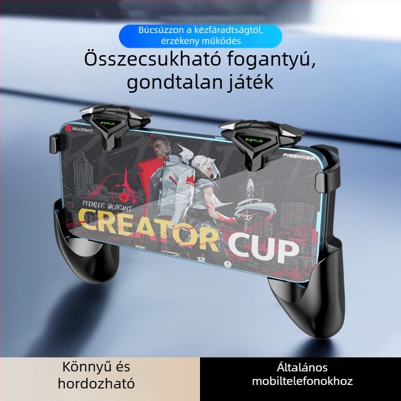 Játékkontroller S-01 érintőképernyős telefon interfész, ABS ötvözet test, rezgésmentes, telefon tartó (Modell: S-01; Interfész: Érintőképernyő telefon; Anyag: ABS ötvözet; Rezgés: Rezgésmentes)