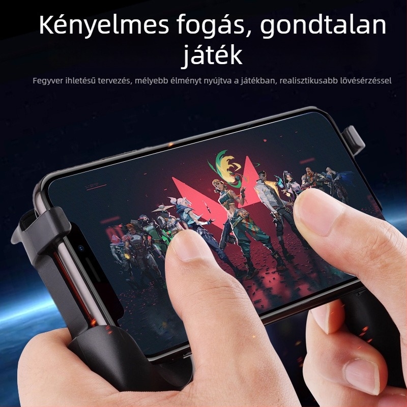 Játékkontroller S-01 érintőképernyős telefon interfész, ABS ötvözet test, rezgésmentes, telefon tartó (Modell: S-01; Interfész: Érintőképernyő telefon; Anyag: ABS ötvözet; Rezgés: Rezgésmentes)