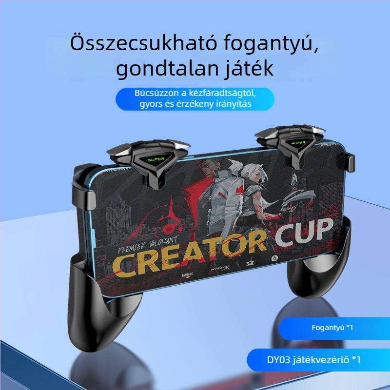 Játékkontroller S-01 érintőképernyős telefon interfész, ABS ötvözet test, rezgésmentes, telefon tartó (Modell: S-01; Interfész: Érintőképernyő telefon; Anyag: ABS ötvözet; Rezgés: Rezgésmentes)