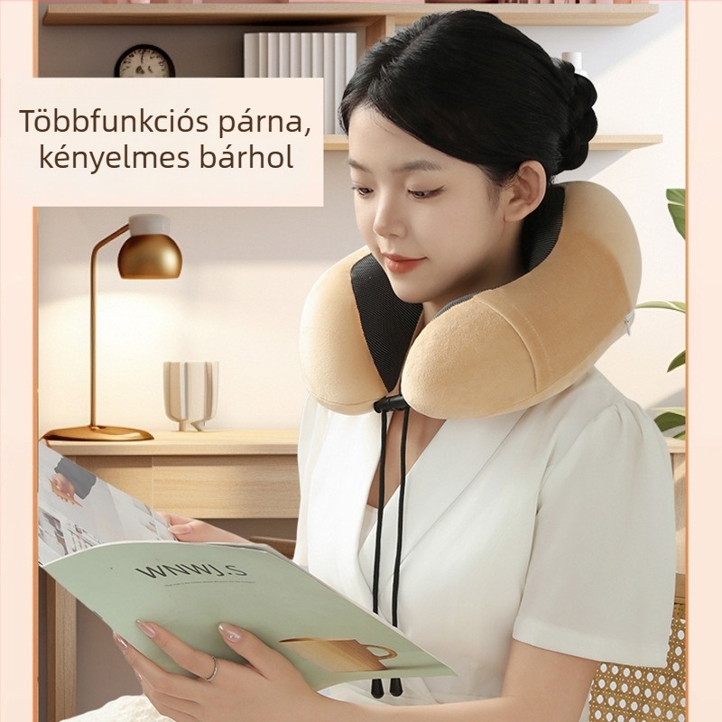 Memóriahab U-formájú utazó nyakpárna, ultra-soft spandex anyaggal, felnőtteknek