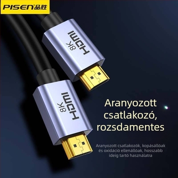 Pinsheng HDMI-kábel PC-hez, 3 m, alumínium ötvözet, aranyozott csatlakozók, adapterkábel