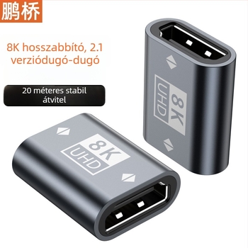 HDMI kiterjesztő adapter női–női, 8K, verzió 2.1, HDMI csatlakozó hosszabbító kábelhez