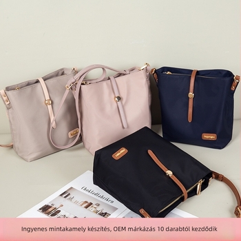 Oxford anyagú crossbody bucket táska, városi egyszerű stílus, függőleges négyszögletű forma, poliészter bélés, belső cipzáros zseb
