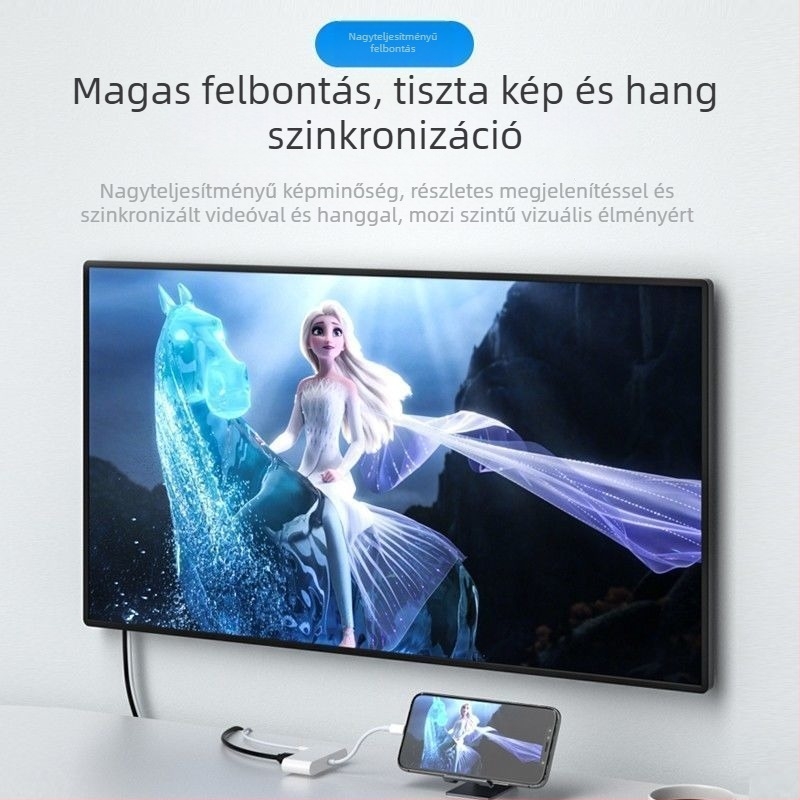 Lightning–HDTV videó adapter iPhone és iPad számára • Lightning interfész • 0.15 m kábel • OFC réz • nikkel bevonatú csatlakozó