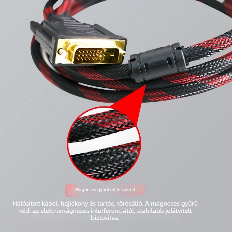 DVI-D 24+1 duál-link videókábel PC és monitor közé, adapterkábel, CCS vezeték, kézi forrasztás