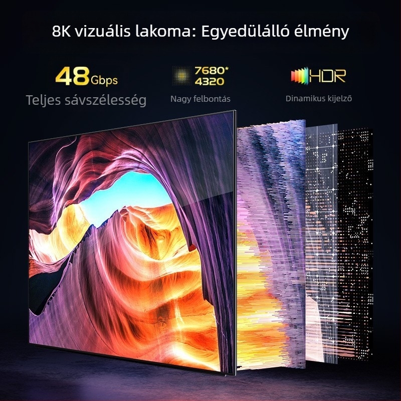 Optikai HDMI-kábel 2.1 verzió, PC-hez és vetítéshez, támogatja az 8K/4K60Hz-t