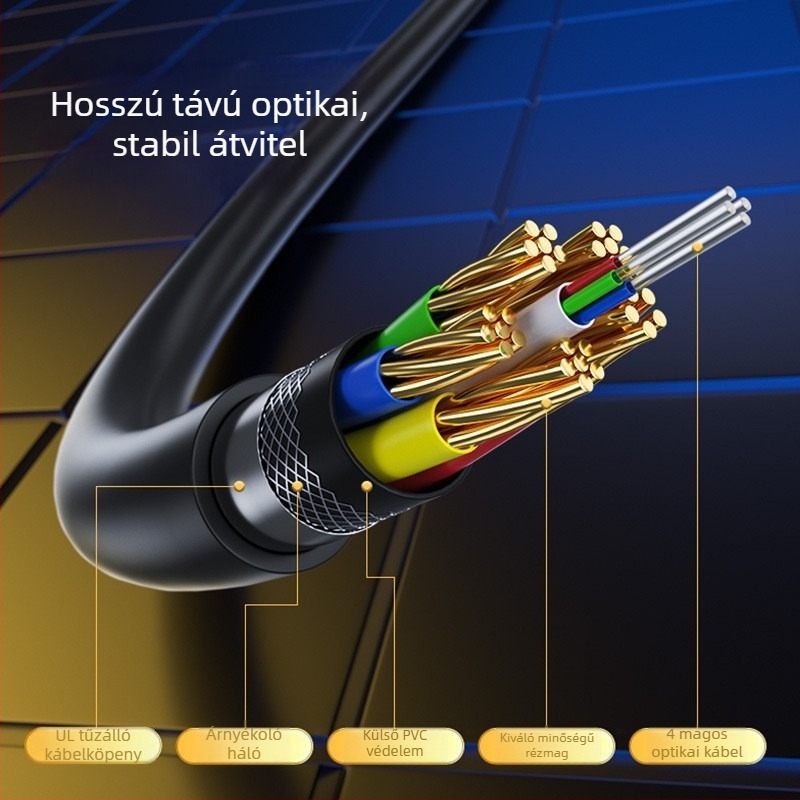 Optikai HDMI-kábel 2.1 verzió, PC-hez és vetítéshez, támogatja az 8K/4K60Hz-t