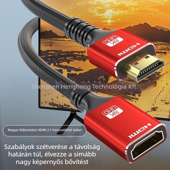 HDMI hosszabbító kábel, férfi–női, 4K kompatibilis, adapterkábel, hossz 1.5 m