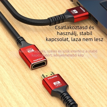 HDMI hosszabbító kábel, férfi–női, 4K kompatibilis, adapterkábel, hossz 1.5 m