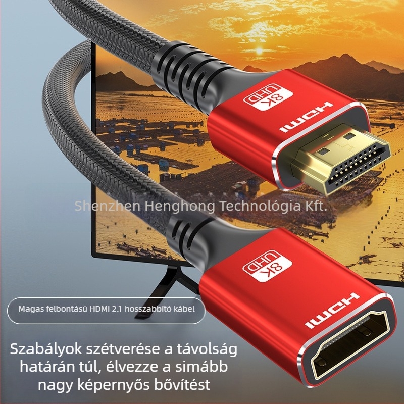 HDMI hosszabbító kábel, férfi–női, 4K kompatibilis, adapterkábel, hossz 1.5 m