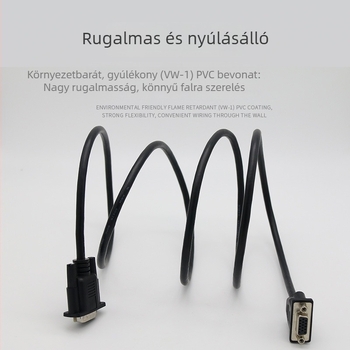 Mozgatható anyás VGA hosszabbító kábel, 30 cm, VGA3+6 HD videókábel, oxigénmentes réz, férfi- és női végződések