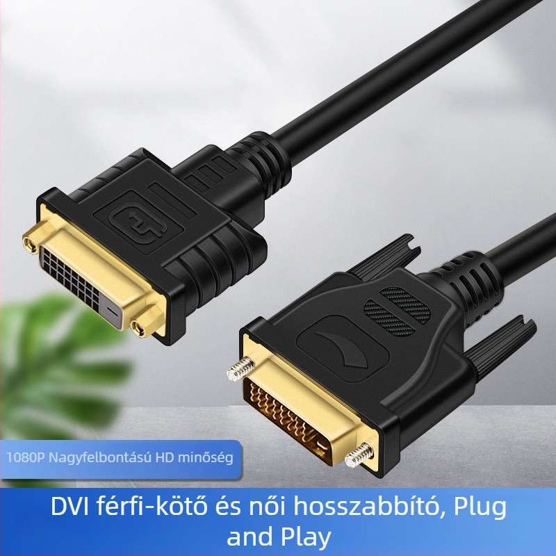 Good Yi Xin DVI kábel 24+1, férfi–női csatlakozás, aranyozott csatlakozók, oxigénmentes réz