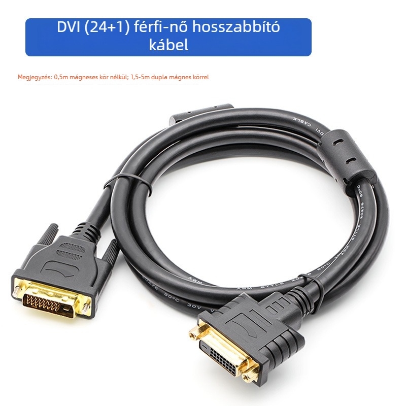 Good Yi Xin DVI kábel 24+1, férfi–női csatlakozás, aranyozott csatlakozók, oxigénmentes réz