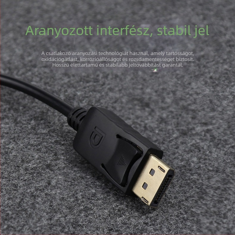 DisplayPort-kábel DisplayPorthoz, PC-től TV-ig, HD videó, 1,8 m