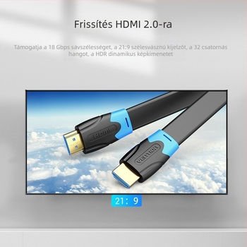 Weixun HDMI sík kábel 2.0, 4K HDMI hosszabbító kábel TV-hez, PC-hez és set-top boxhoz, 10 m