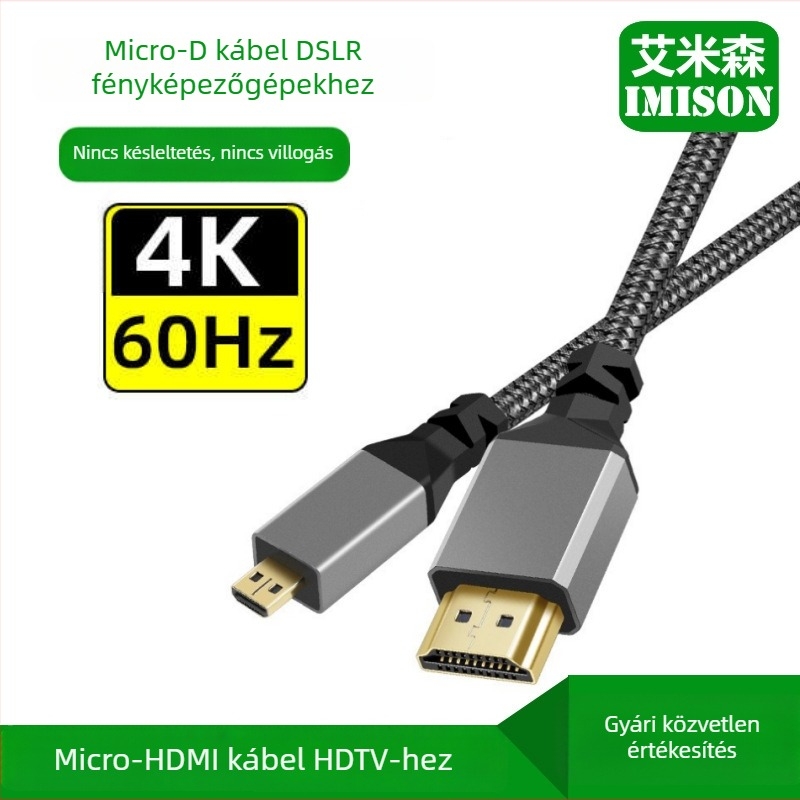 Micro HDMI–HDMI 2.0 kábel, nagy felbontású – tabletekhez, kamerákhoz, monitorokhoz és projektorokhoz – 4K csatlakozás