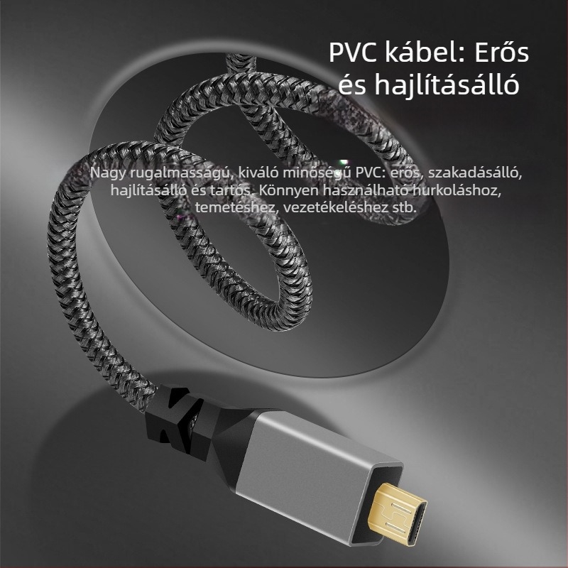 Micro HDMI–HDMI 2.0 kábel, nagy felbontású – tabletekhez, kamerákhoz, monitorokhoz és projektorokhoz – 4K csatlakozás