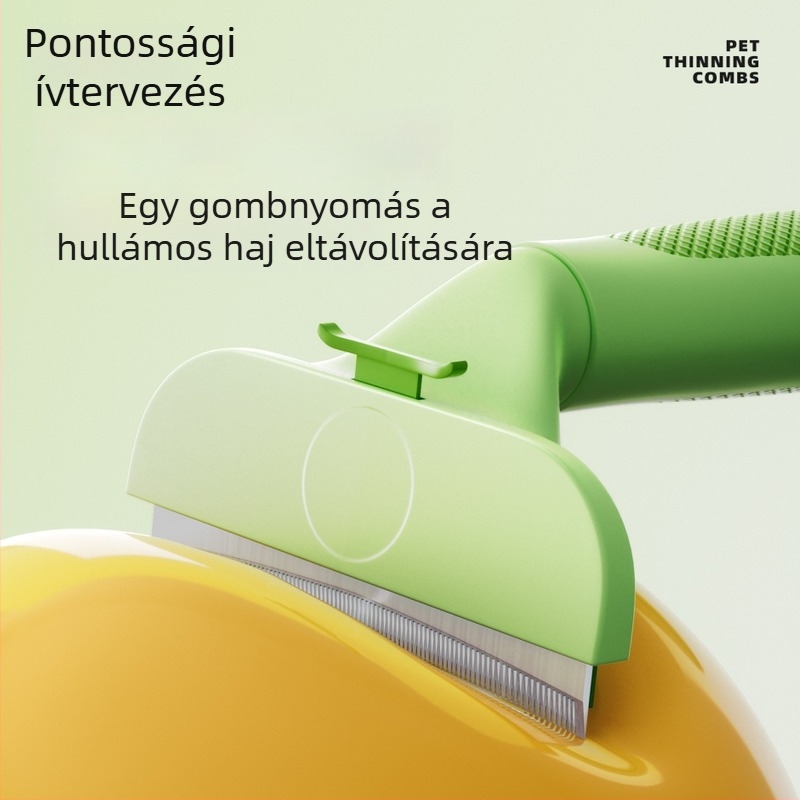 Állatgondozási fésű a szőrszálak kifésülésére és a laza szőr eltávolítására - ABS / rozsdamentes acél, Seven oh