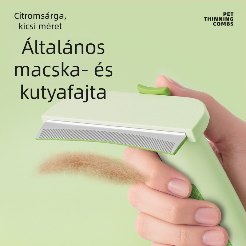 Állatgondozási fésű a szőrszálak kifésülésére és a laza szőr eltávolítására - ABS / rozsdamentes acél, Seven oh