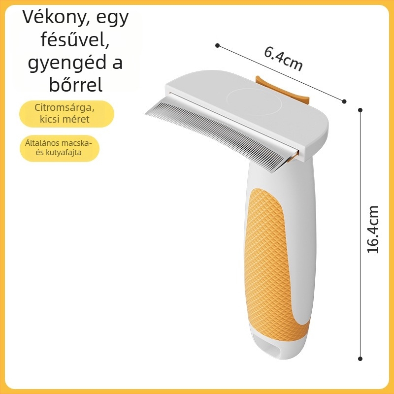 Állatgondozási fésű a szőrszálak kifésülésére és a laza szőr eltávolítására - ABS / rozsdamentes acél, Seven oh