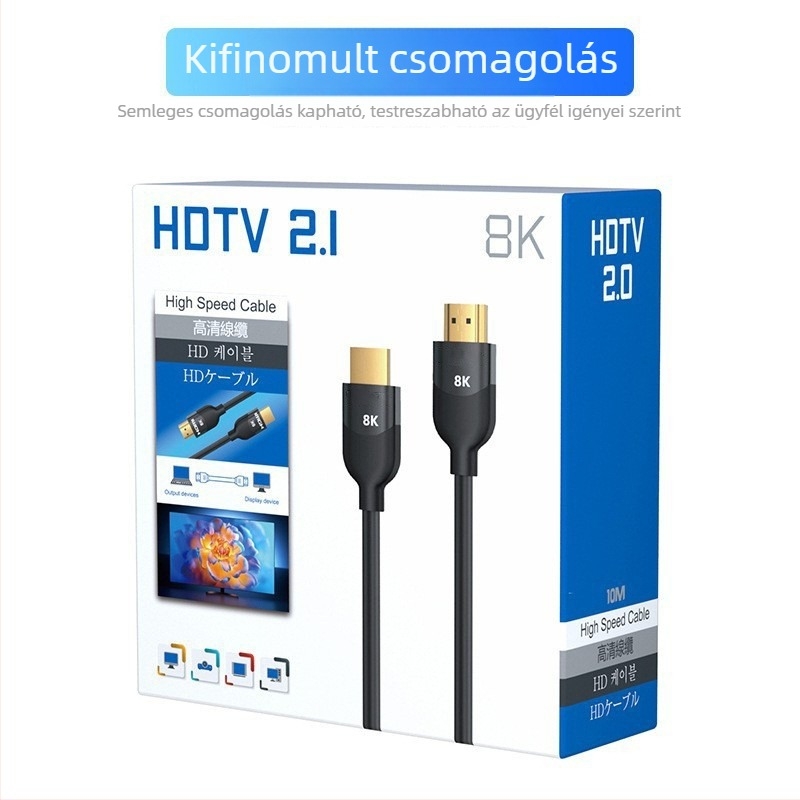HDMI 2.1 kábel – 8K/60Hz televízióhoz, set-top boxhoz, számítógépes monitorhoz és projektorhoz