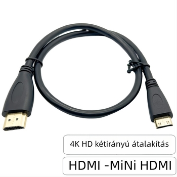 HDMI A-tól C-ig kábel, 4K, mini HDMI a standard HDMI-hez, 1,5 m, réz vezető, aranyozott csatlakozók