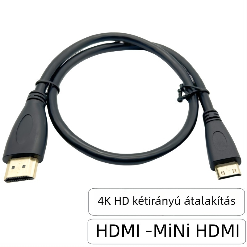 HDMI A-tól C-ig kábel, 4K, mini HDMI a standard HDMI-hez, 1,5 m, réz vezető, aranyozott csatlakozók