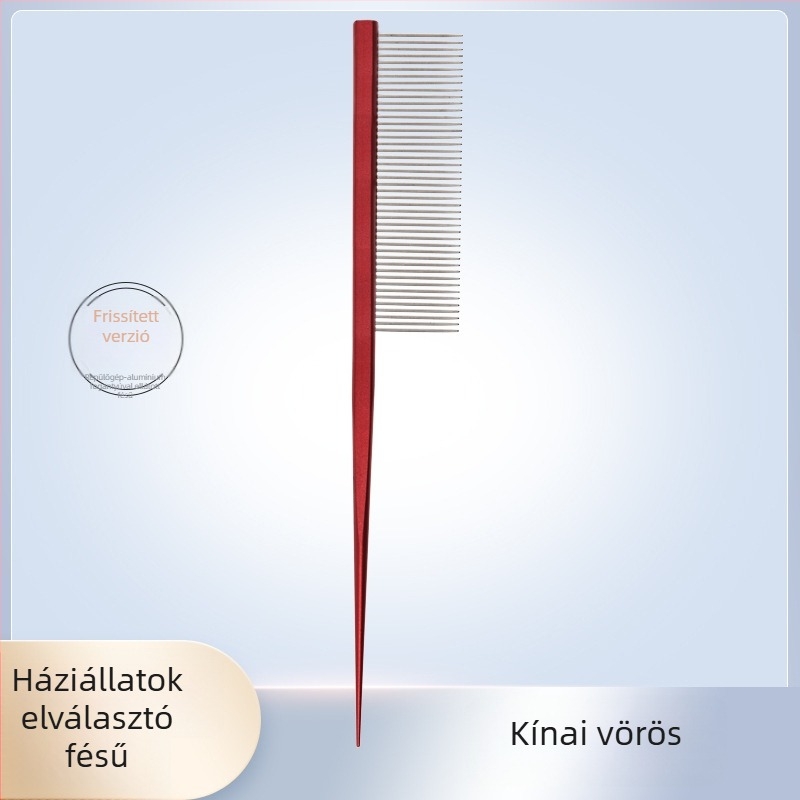 Kisállatok demarkációs fésű rozsdamentes acél tüskéivel, macskák és kutyák számára, hegyes fogak, magáncímke elérhető