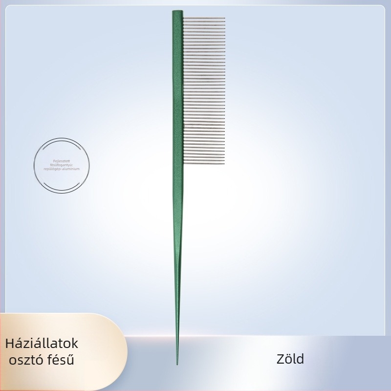 Kisállatok demarkációs fésű rozsdamentes acél tüskéivel, macskák és kutyák számára, hegyes fogak, magáncímke elérhető