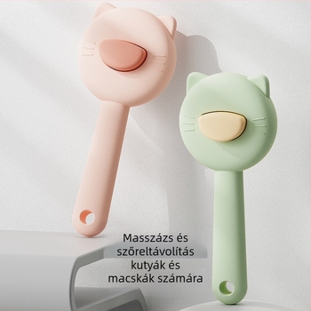 Kiscica alakú ápoló fésű háziállatok számára – masszázs és szőrszálak eltávolítása macskáknak és kutyáknak